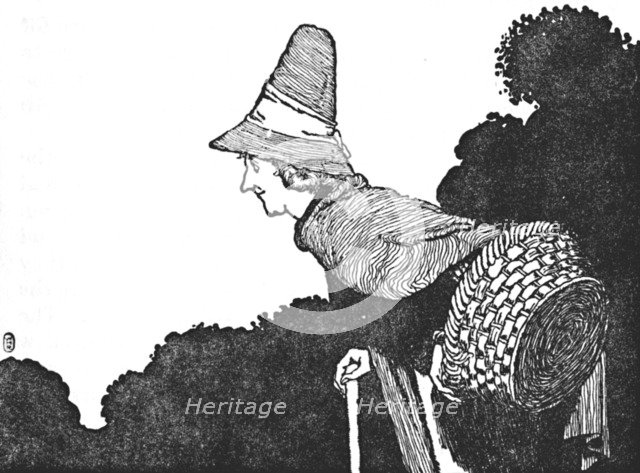 'And Met an Old Woman with a Basket Full of Berries', c1930. Artist: W Heath Robinson.
