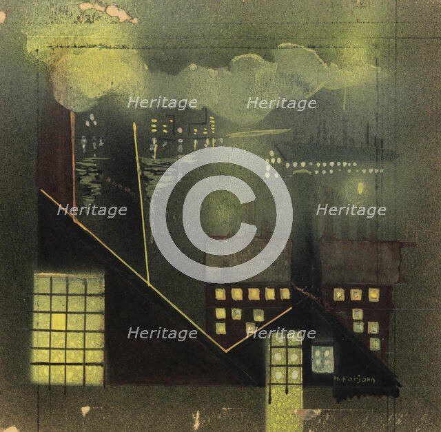 Industry at Night, ca. 1940. Creator: Horatio C. Forjohn.