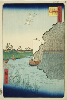Scattered Pines on the Tone River (Tonegawa Barabara-matsu), from the series "One Hundred..., 1856. Creator: Ando Hiroshige.