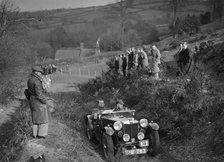 MG PA of G Tyrer competing in the MG Car Club Midland Centre Trial, 1938. Artist: Bill Brunell.