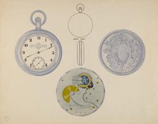 Watch, Dial and Frame, c. 1936. Creator: Harry G Aberdeen.