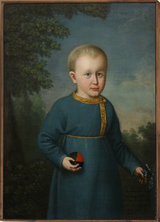 Portrait of Vasily Engelhardt (1814-1868) as child, with Ball.
