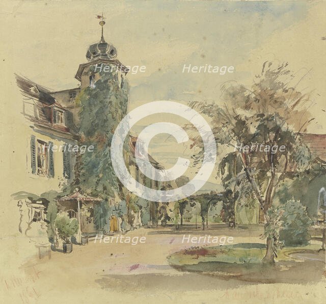 Driveway of an estate in Handschuhsheim, 1861. Creator: Philipp Rumpf.