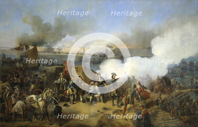 Storming of the Swedish Nöteburg Fortress by Russian Troops, 11 October 1702 (1846).  Artist: Alexander von Kotzebue