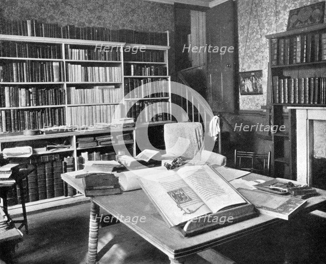 William Morris's study, Kelmscott Manor, Kelmscott, Oxfordshire, 1901. Artist: Unknown