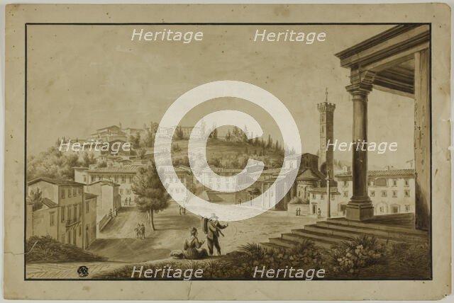 View of Piazza in Fiesole, n.d. Creator: Giuseppe Gherardi.