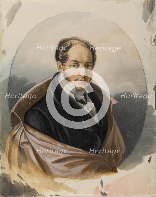 Portrait of Alexander Ivanovich Lorer (1779-1824), Early 1820s. Creator: Hampeln, Carl, von (1794-after 1880).