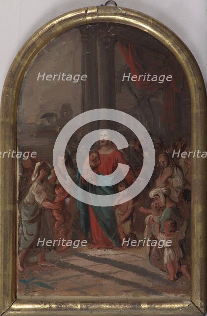 Let the children come to me, sketch for an altarpiece ordered for the Nikolai Church..., 1846. Creator: Robert Wilhelm Ekman.