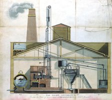 Gas lighting apparatus at Royal Mint, London, 1819. Artist: Friedrich Accum