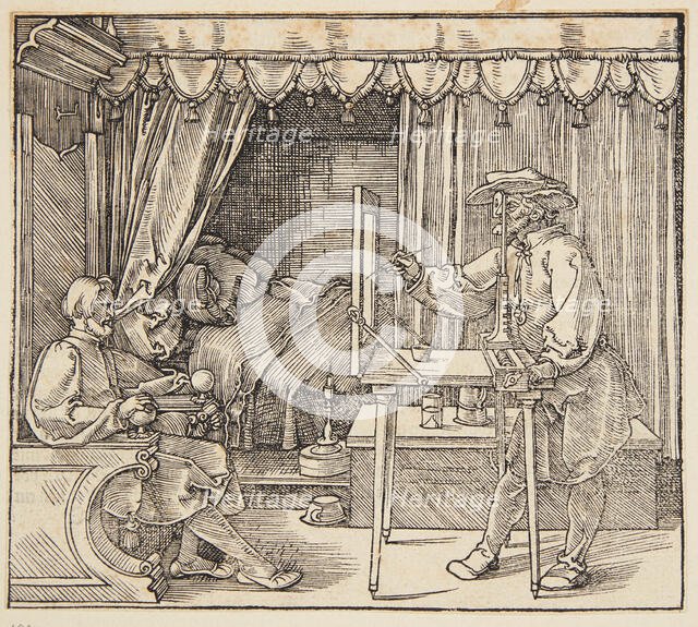 Artist Drawing a Portrait of a Man, 1525. Creator: Dürer, Albrecht (1471-1528).