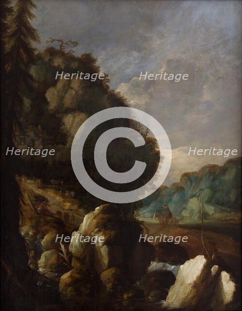 Mountain Landscape (Horseman on a Mountain Path), between 1630-1670. Creator: Unknown.