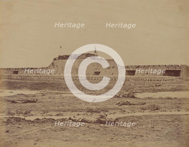 Rear of the North Fort After Its Capture, Showing the Retreat of the Chinese Army, August 21, 1860,  Creator: Felice Beato.