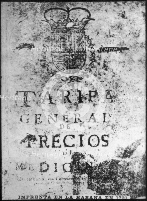 Printing press in Havana 1723, 1920s. Artist: Unknown