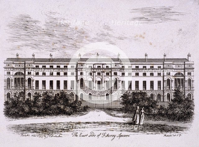 Fitzroy Square, St Pancras, London, 1807. Artist: James Peller Malcolm