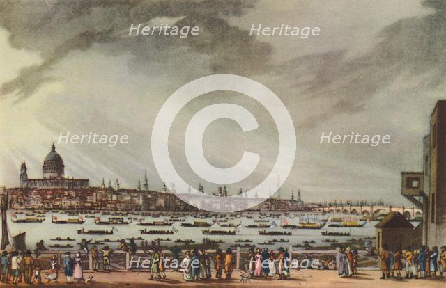 'Lord Nelson's Funeral Procession by Water from Greenwich Hospital to Whitehall, January 9th, 1806', Creators: Henri Merke, J Clark.