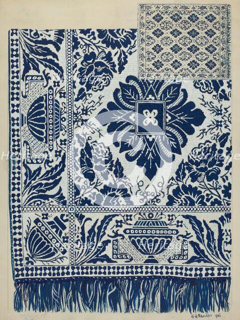 Handwoven Coverlet, 1936. Creator: Hazel Sheckler.