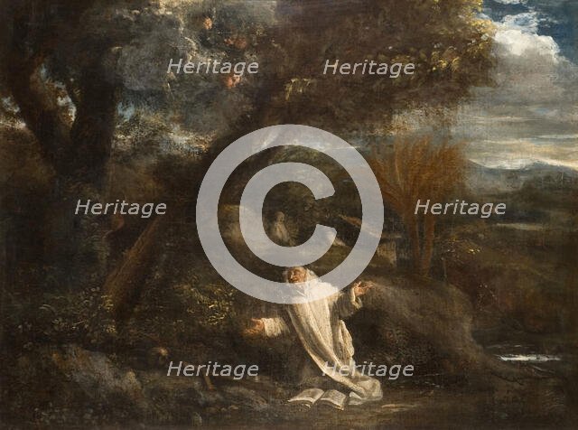 Landscape with a Saint in Ecstasy, 1612-1647. Creator: Pier Francesco Mola.