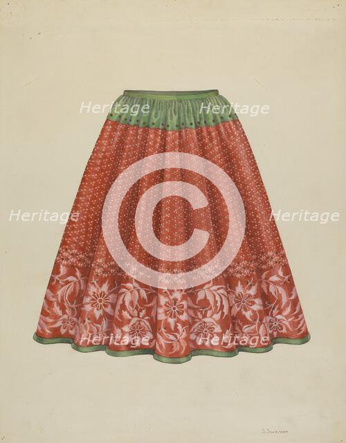 Child's Skirt, c. 1936. Creator: Syrena Swanson.