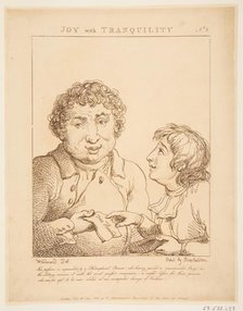 Joy with Tranquility (Le Brun Travested, or Caricatures of the Passions), January 21, 1800. Creator: Thomas Rowlandson.
