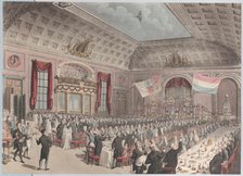 Dinner in Celebration of the Emancipation of Holland from France, City of London Tavern, B..., 1814. Creator: Unknown.