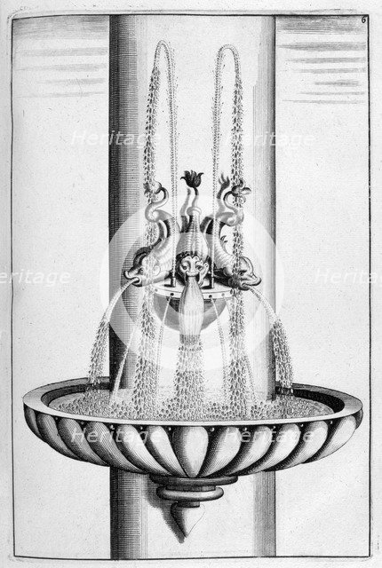 Ornamental fountain design, 1664. Artist: Georg Andreas Bockler