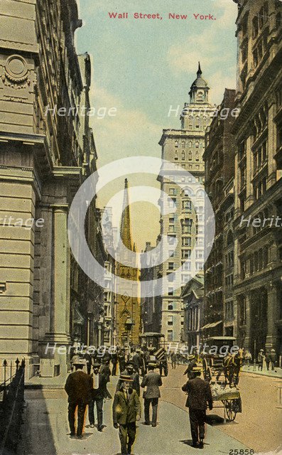 Wall Street, New York City, New York, USA, c1890-c1909(?). Artist: Unknown