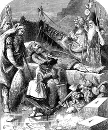 Death of Alaric I, King of the Visigoths at Cosenza, Italy, 410 (1872). Artist: Unknown