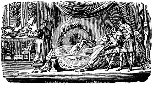 Alexander the Great (356-323 BC) on his deathbed, 1830. Artist: Unknown