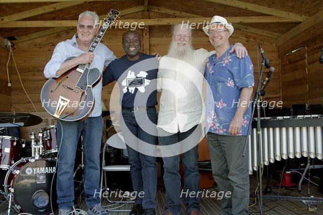 Roger Beaujolais Quartet, Jim Mullen, Winston Clifford, Roger Beaujolais, Simon Thorpe, Kent, 2021. Creator: Brian O'Connor.