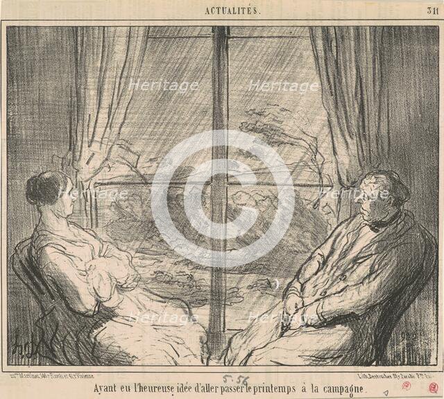 Ayant eu ... l'idée d'aller ..., 19th century. Creator: Honore Daumier.