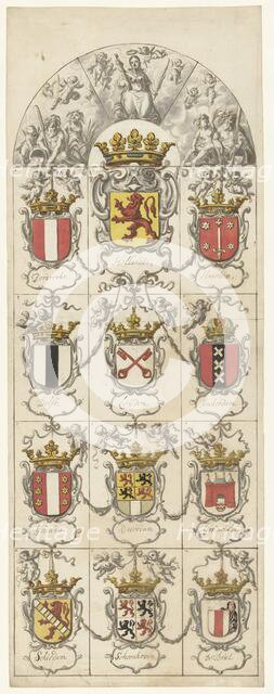 Design for stained glass window 9 donated by the cities of Holland, 1665-1667. Creator: Pieter Jansz.
