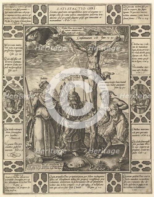 Satisfactio Christi, from Allegories of the Christian Faith, from Christian and Profane Allego.... Creator: Hendrik Goltzius.