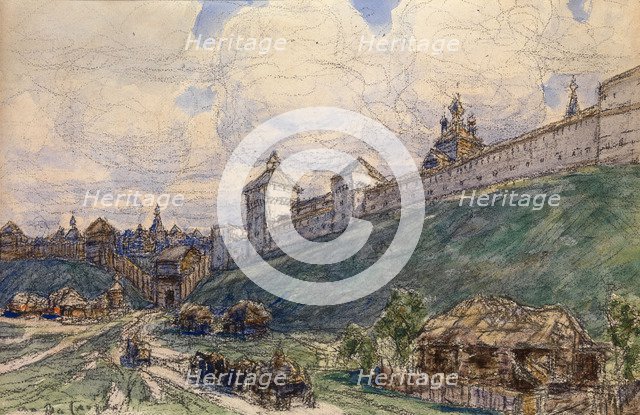 Serpukhov in the 17th Century. Artist: Vasnetsov, Appolinari Mikhaylovich (1856-1933)
