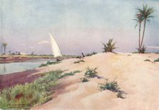 'On the Ismailia Canal, near Tel-El-Kebir', c1880, (1904). Artist: Robert George Talbot Kelly.