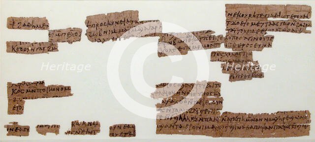 Papyri Fragments of a Letter from Menas to Epiphanius, Coptic, 7th century. Creator: Unknown.