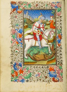 Saint George and the Dragon; Book of Hours, about 1430-1440. Creator: Fastolf Master.