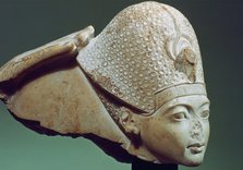 Tutankhamun wearing the Blue Crown, 14th century BC. Artist: Unknown
