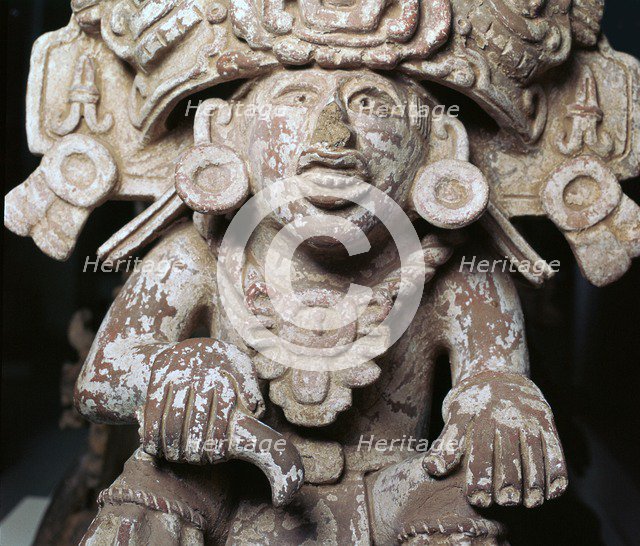 Zapotec pottery vessel of a priest, 4th century. Artist: Unknown