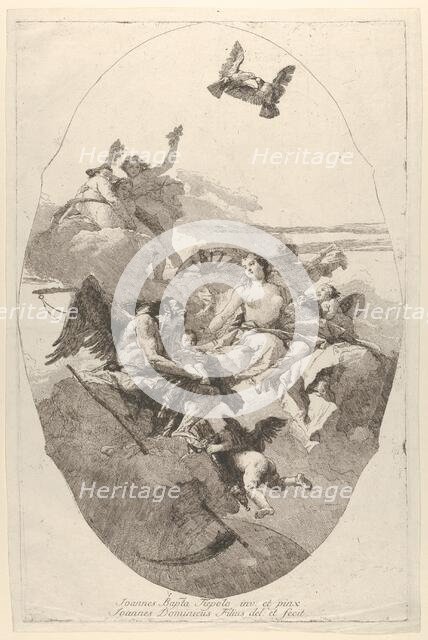 Venus entrusting Cupid to Time, 1758-80. Creator: Giovanni Domenico Tiepolo.