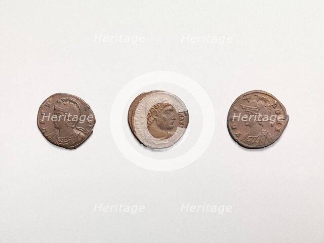 Bronze Coins, Coptic, 4th-7th century. Creator: Unknown.