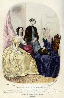 Parisian fashions of the 19th century, 1849 (1938). Artist: Unknown