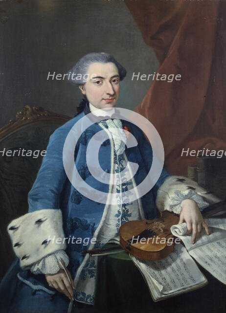 Portrait of the violinist and composer Gaetano Pugnani 1731-1798) , c1765. Creator: Anonymous.