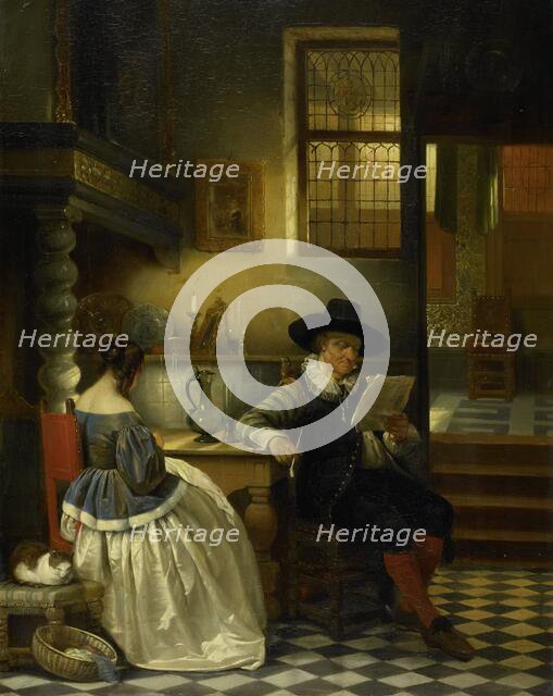 Seventeenth-century Interior, 1838. Creator: Jan August Hendrik Leys.