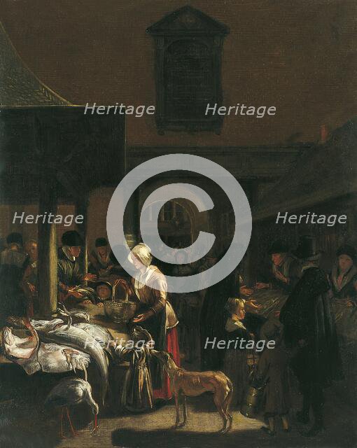 The Old Fish Market on the Dam, Amsterdam, 1650. Creator: Emanuel de Witte.