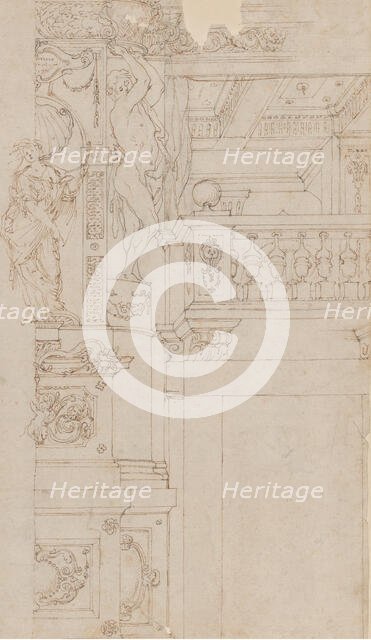 Studies for the trompe-l’oeil decorations of Palazzo Ducale (Palazzo Pitti), Florence, 1636-41. Creator: Agostino Mitelli.