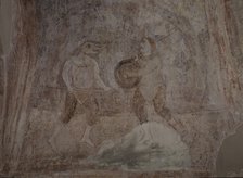 Fight scene in Hippodrom, 11th century. Artist: Ancient Russian frescos  