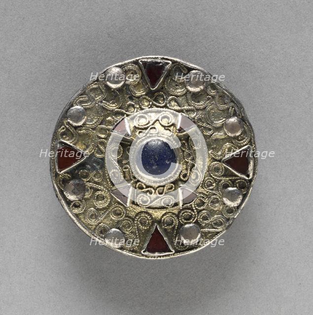 Filigree Disk Brooch with Central Boss, late 600s. Creator: Unknown.