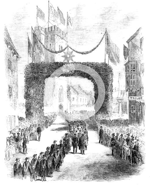 Procession to the Laying of the Foundation Stone of the New Church of St. Thomas, Newport, 1854. Creator: Unknown.