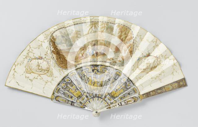 Folding paper fan with Diana and nymphs, c.1780.  Creator: Anon.