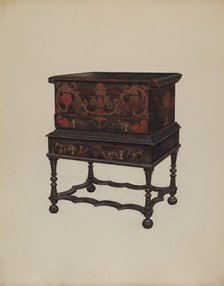 Box Desk on Frame, c. 1937. Creator: Francis Borelli.